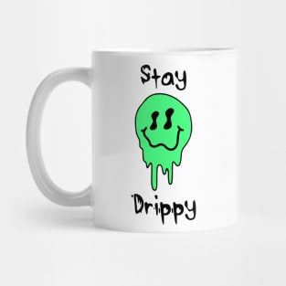 'Stay Drippy' Green smiley face Mug